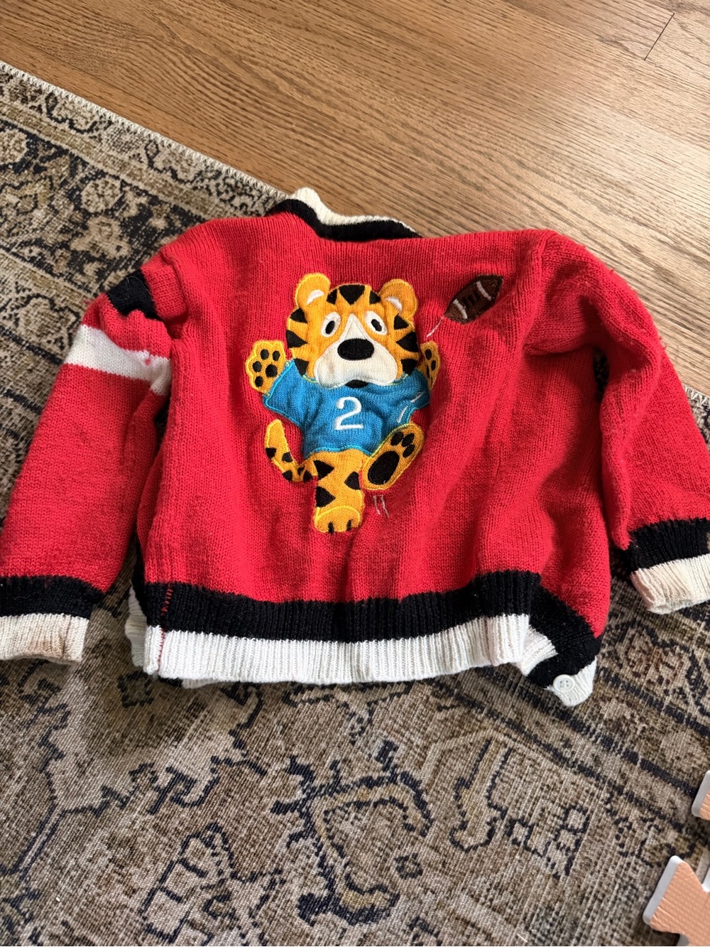 Red Tiger Appliqué Kids Sweater - Unbranded